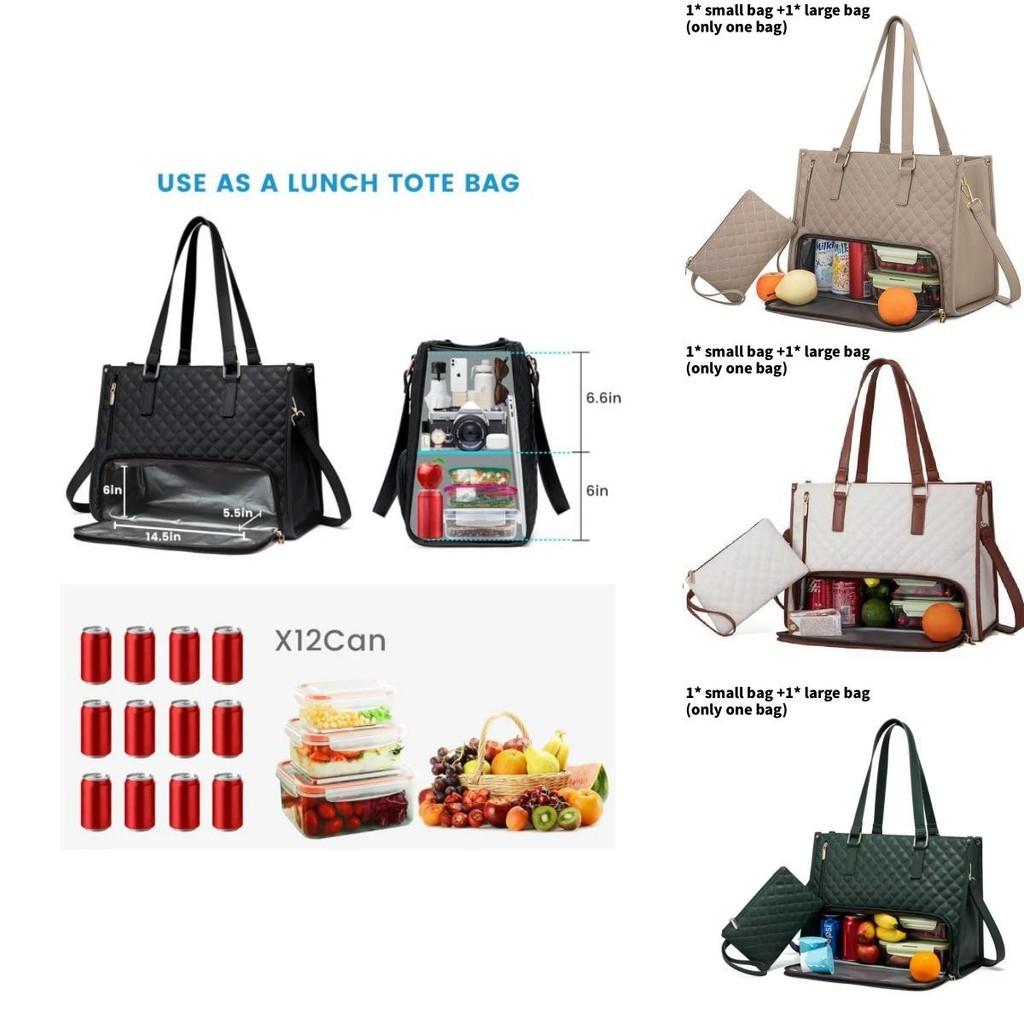 Sophisticated Pu Tote Bag With Inner Divider And Lunch Storage For Daily Commute