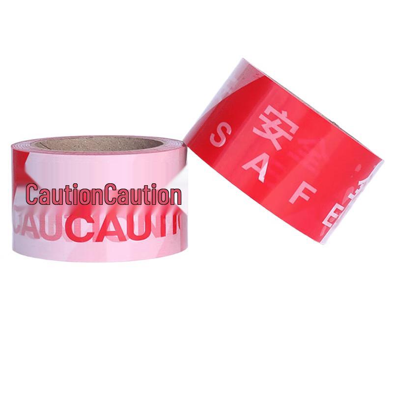 Red and White Disposable Safety Warning Tape