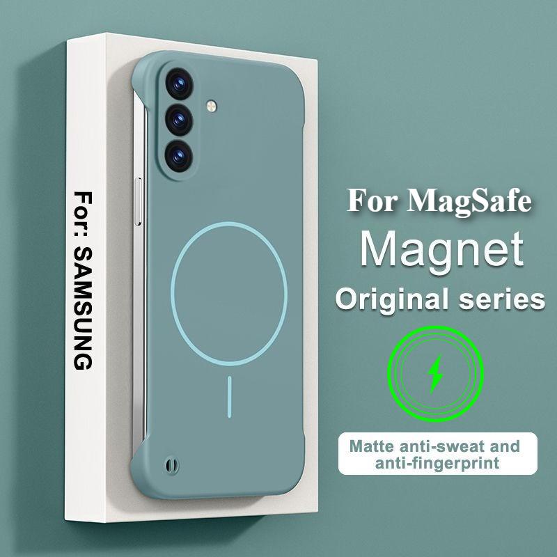 Original For Magsafe Ultrathin Framel Phone Case For Samsung A57 A37 A17 A56 A36 A26 A16 A55 A35 A15 A05 A54 A53 A34 Matte Cover