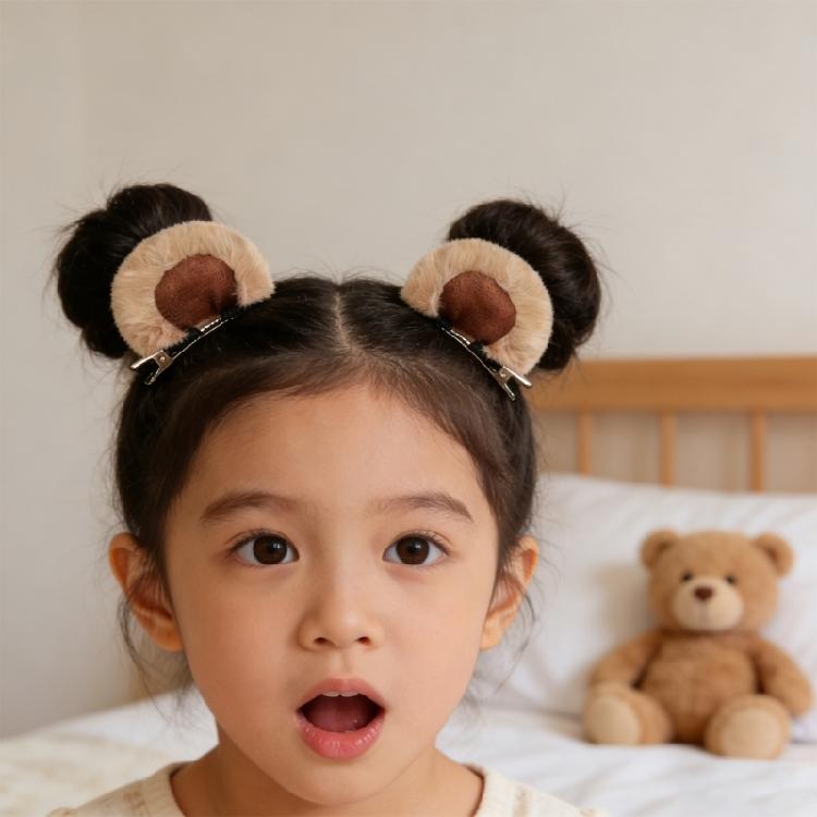 Realistic Bear Ear Hair Clip Furry Ear Barrette for Cosplay and Holiday Celebrations for Music Festivals Photo Props