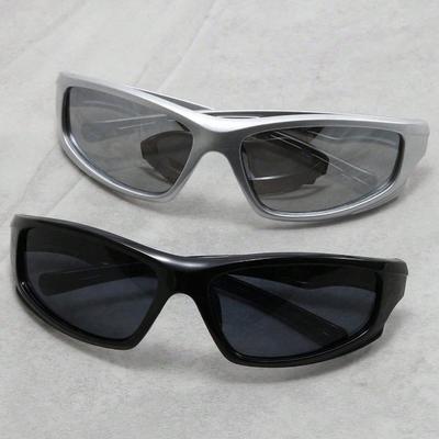 1/2 szt. Plastikowe Okulary Y2K Wrap-Around Punk Damskie Kombinacja Do Jazdy na Rowerze Piesze Wycieczki Impreza Rave Akcesoria na Festiwal Muzyczny