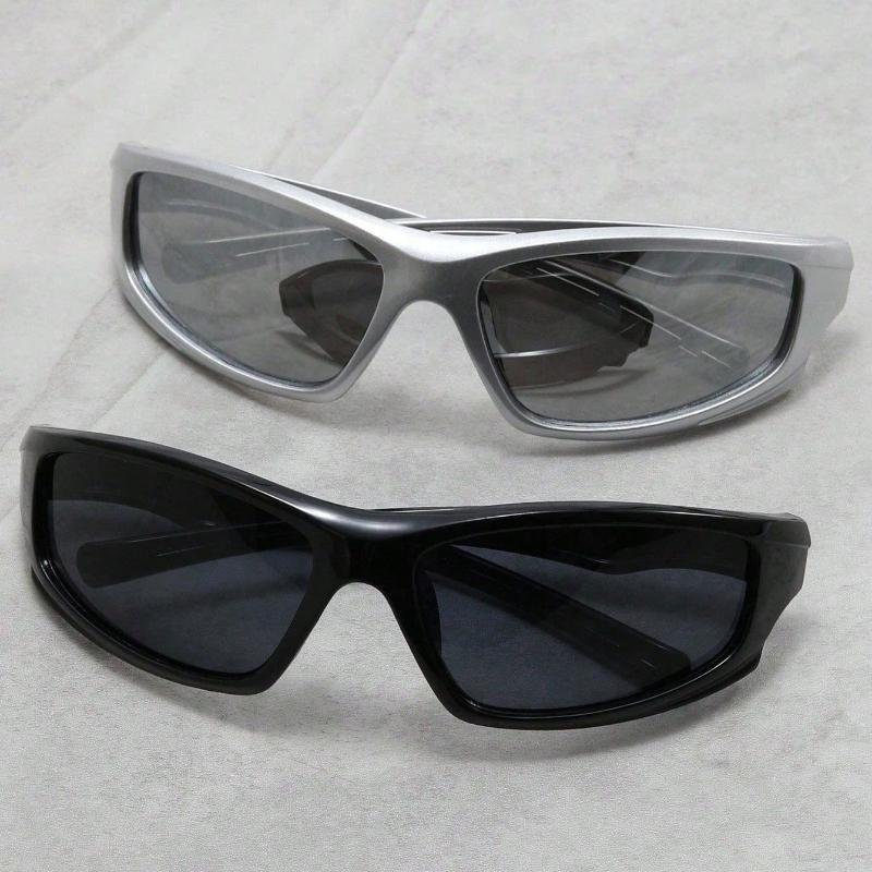 1/2pcs Plastic Y2K Wrap-Around Punk Women Glasses Combination For Cycling Hiking Rave Party Musical Festival Accessories