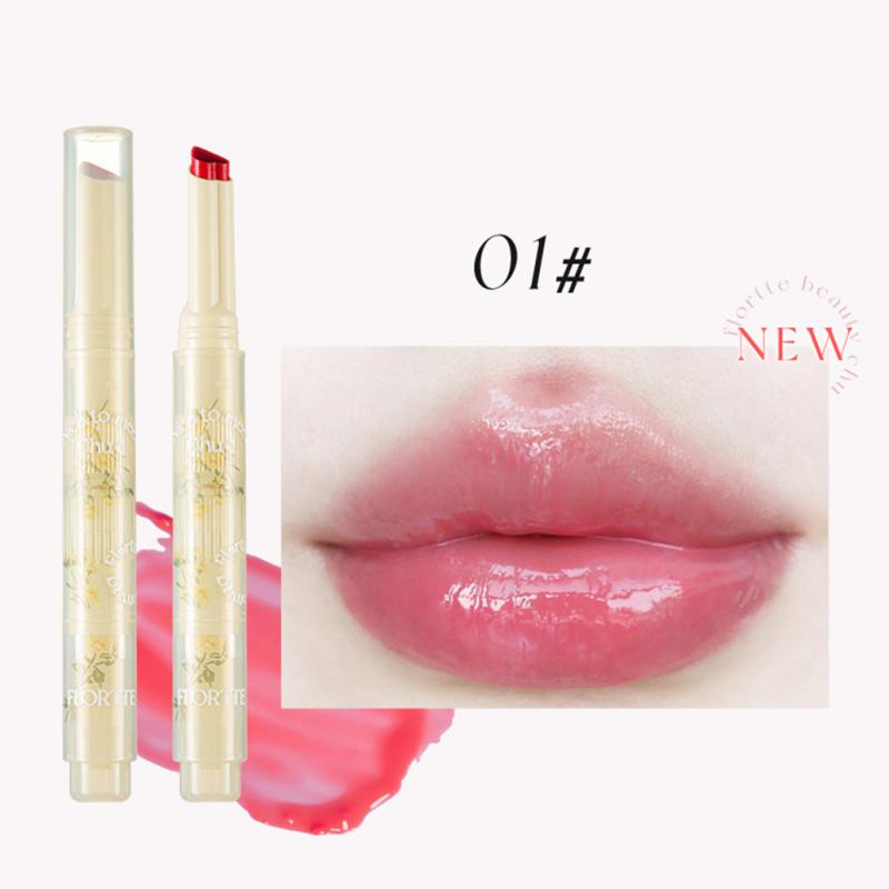 FLORTTE Chu Jelly Rtěnka Floria First Kiss Love Series Pen Mirror Water Light Glaze Lip Hydrating Water Women Beauty Cosmetics