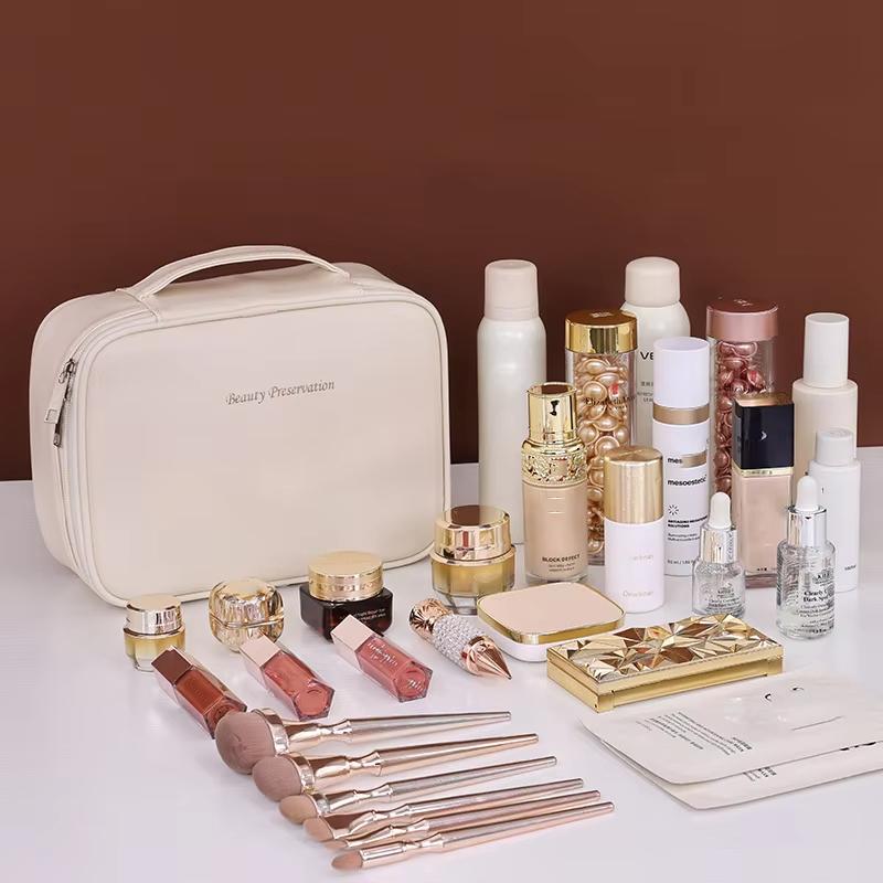 1pc Makeup Bag Hand-held Large Capacity Multi-layer Classification Storage Bag Portable Travel Toiletry Bag Cosmetics Organizer