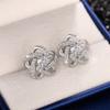 Huitan Dazzling Flower Shaped Stud Earrings Women Bling Bling Cubic Zirconia Delicate Ear Piercing Accessories Fashion Jewelry