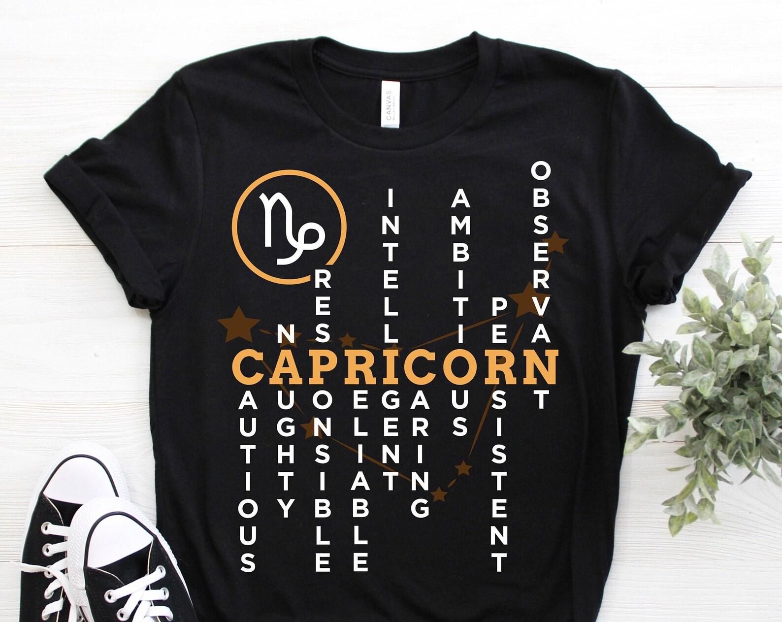 Capricorn Facts Traits Horoscope Zodiac Astrological Sign Funny T-Shirt, Born On December 22 - January 19 Gifts, Capricorn Birthday Present, 160