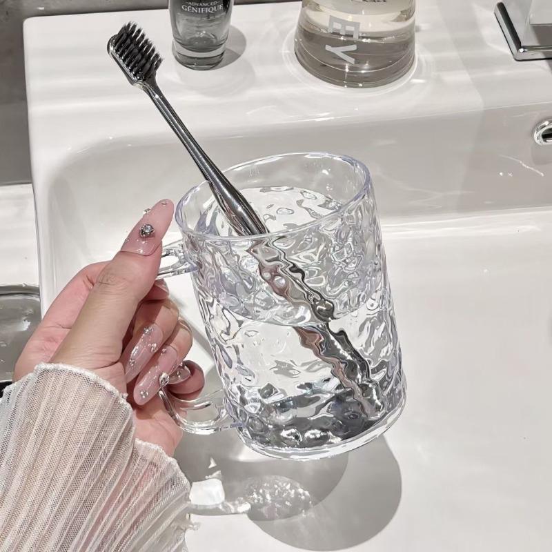 

Glacier Texture Plastic Toothbrush Cup for Bathroom Storage Modern Minimalist Washbasin Organizer 350ml 301-400ml белый