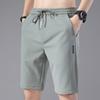 Casual Ice Silk Sport Shorts with Elastic Drawstring Waistband and Pockets
