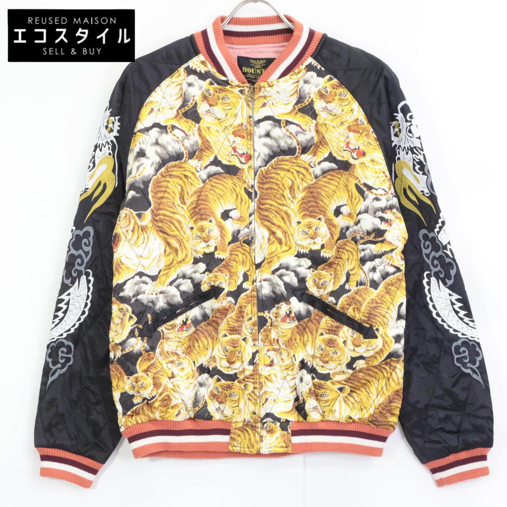 HOUSTON 51363 Hundred Tigers Souvenir Sukajan Jacket Jacket M blackUsed