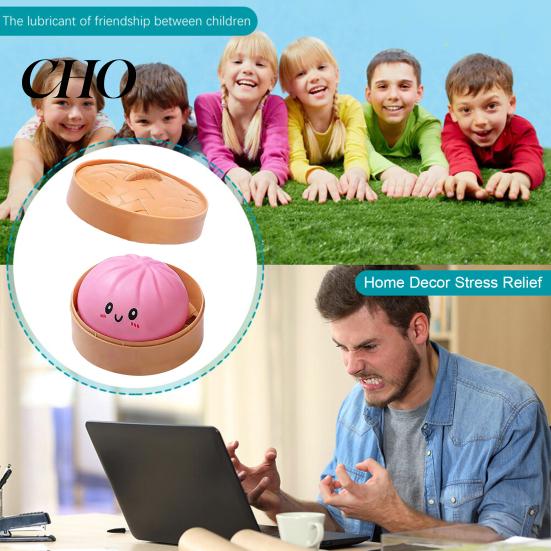 Tragbares Stressabbau-Spielzeug, gedämpftes Brötchen zum Kneten, niedlicher Teigtaschen-Entspannungsball, beruhigendes Fidget-Spielzeug, langsames Aufsteigen, Dekompression für den Schreibtisch, Kawaii-Geschenk