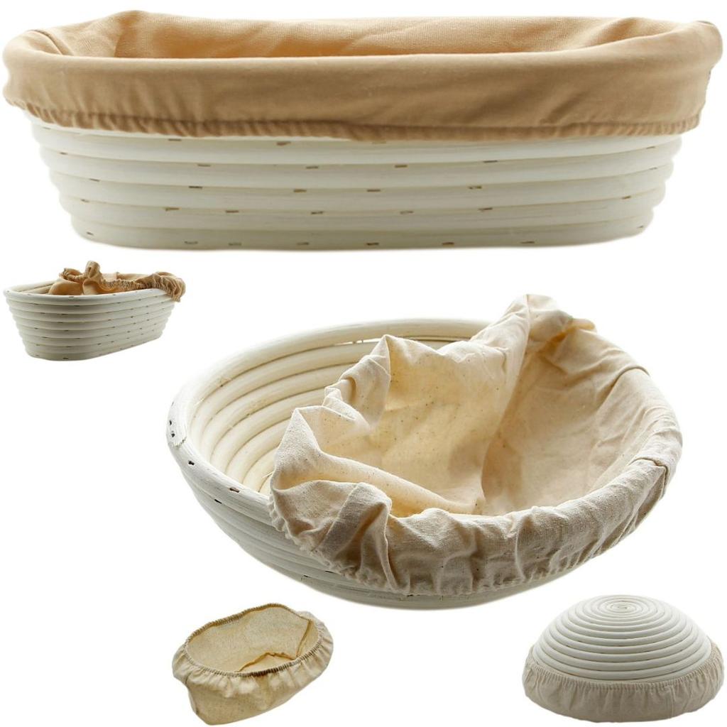 SET OF RATTAN BREAD PROOFING BASKETS 28 and 23 Cm