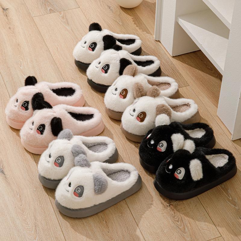 Women Slippers Cute Cartoon Panda Animal Slippers Girls Polar Bear Home Warm Shoes Female Plush Winter Cotton Slippers
