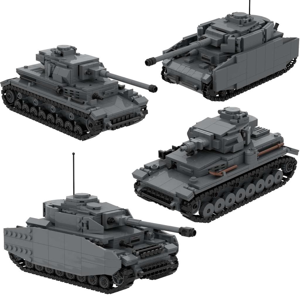 WW2 German PZ IV D F1 G J H Medium Tank Panzer IV Ausf G H J F Building Block Toy Wwii Military Bricks Models with Soldiers Army