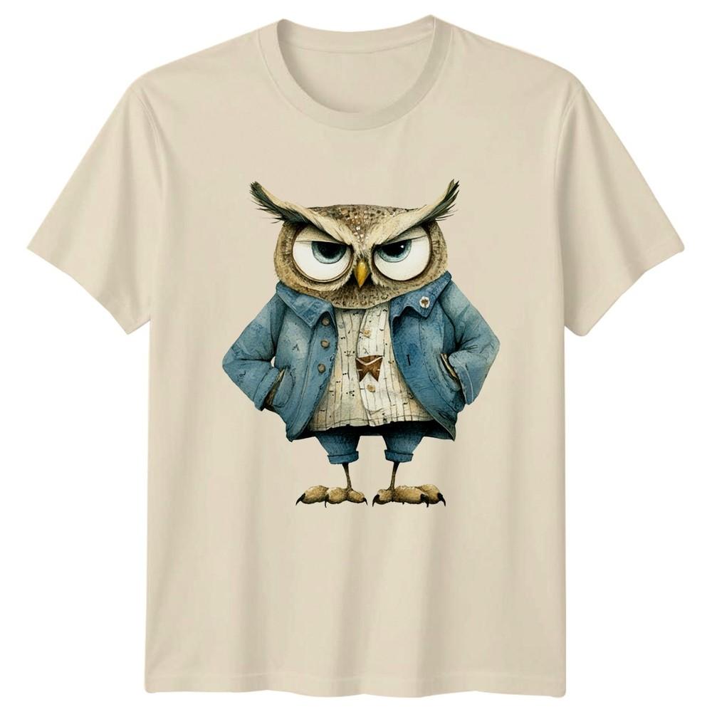 Grumpy Owl Portrait TShirt Nature Bird Lover Birthday Gift