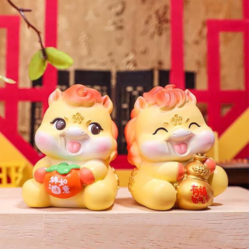 2026 Cute Year Of The Horse Ornament Horse Year Mascot Doll Zodiac Horse Diy Desktop Decoration Car Ornament  Year Gift