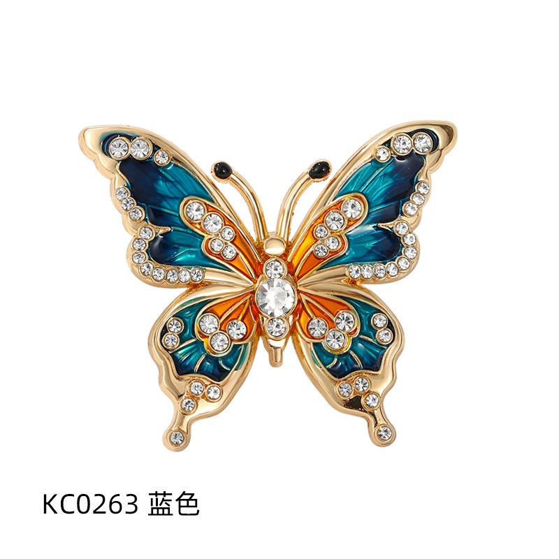 

High-end enamel painted butterfly brooch, women s fashion oil drip diamond high-end niche pin brooch