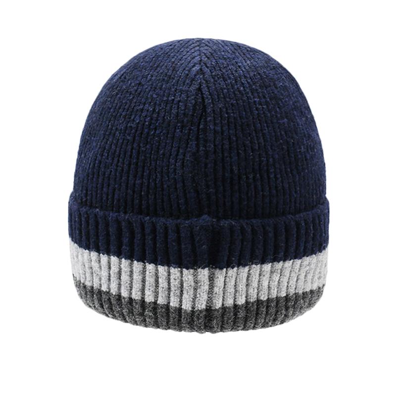 Winter Warm Wool Hat Knitted Pullover Hat Velvet Windproof Ear Protection Hat Thick Biker Hat for Men Women