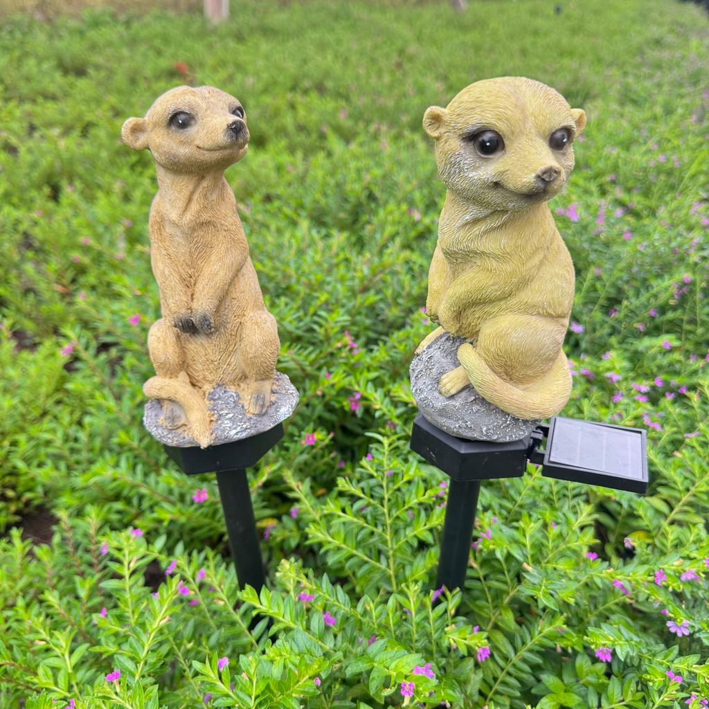 1Pc Solar Resin Lamp, Meerkat Lamp on The Ground, Decorate Outdoor Garden, Courtyard Light, Garden Roadside LED Night Light