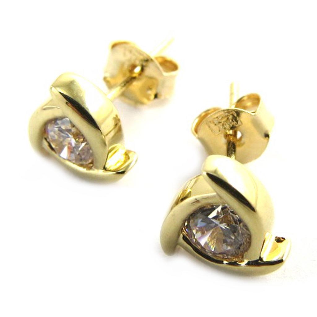 Les Trésors De Lily [M8919] - Vergoldete Ohrringe 'Sissi' Weißgold - 8 mm