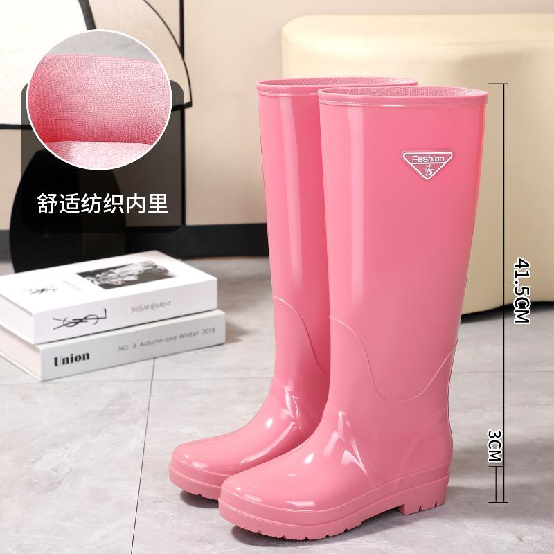 Fashion Cm Extra High Rain Shoes Women's Non-slip and Wear-resistant Soft-soled Deodorant Rain Boots Hiking Car Wash Waterproof