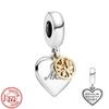 Fit Original Pantaro Charms Bracelet 925 copper Two-tone Heart Ring Mom Tree Bicycle Star Castle Candle Golden Beads DIY Zircon