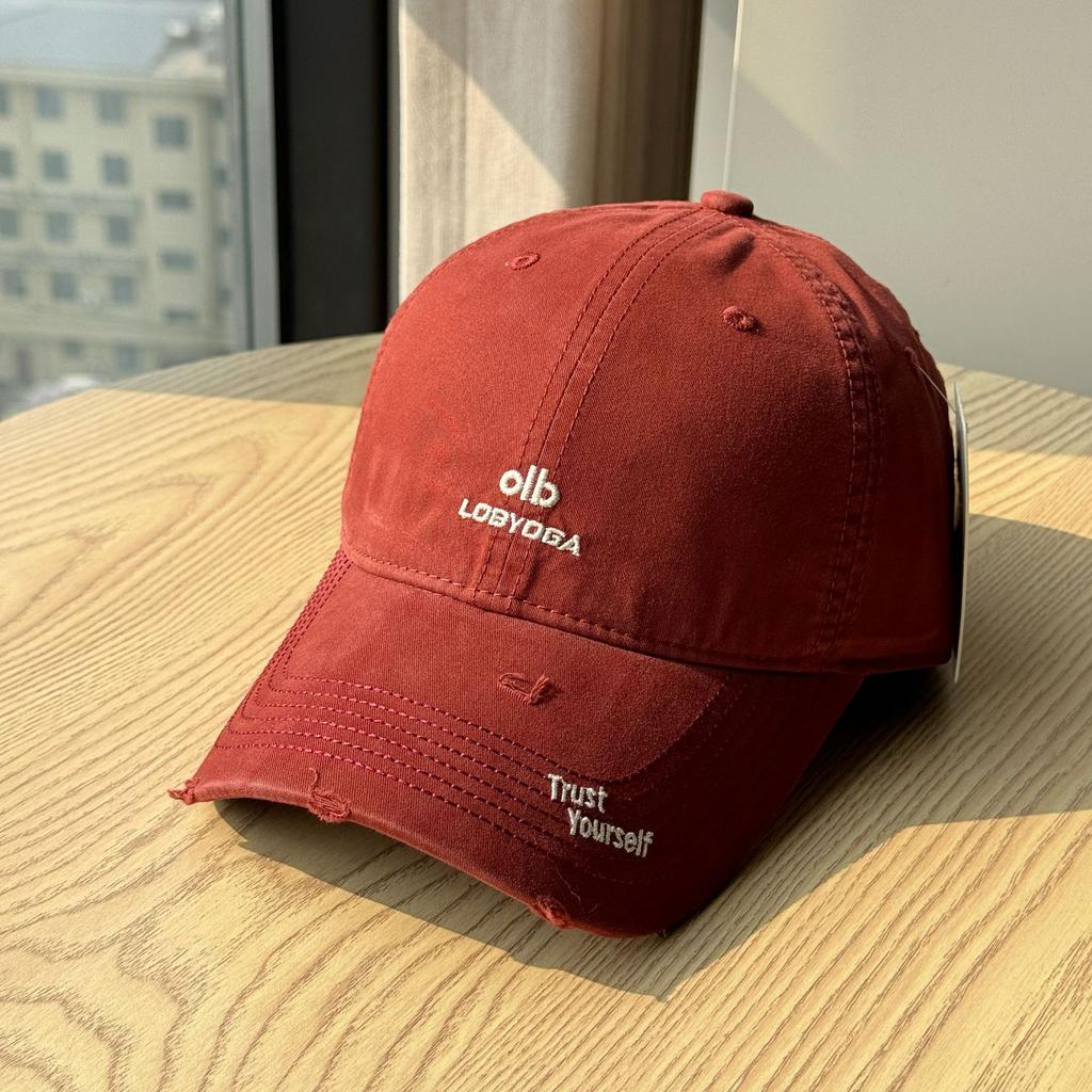 Korean-style Soft-top Simple Trendy Letter Embroidered Baseball Cap for Men and Women, Washed Pure Cotton, Casual and Versatile Duckbill Cap for
