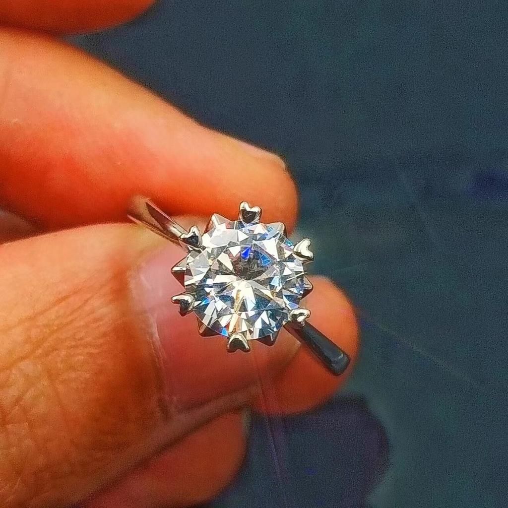 Jewelry Diamond Ring Women'S Classic Six-Claw Snowflake Ring Couple Ring Purple Diamond Ring