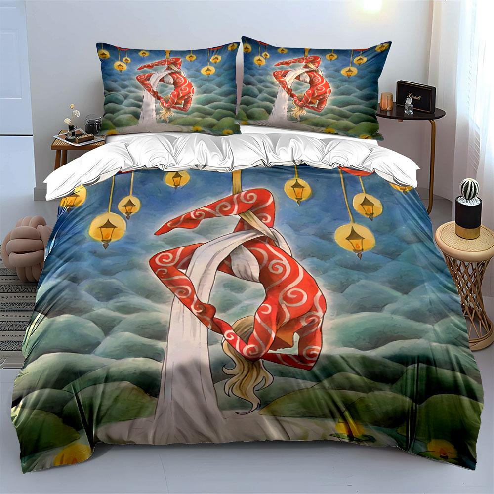 Graceful Aerial Acrobat Design Bedding Duvet Cover Set Duvet Cover Pillowcases  (1*Duvet Cover 2*Pillowcases, without duvet insert)