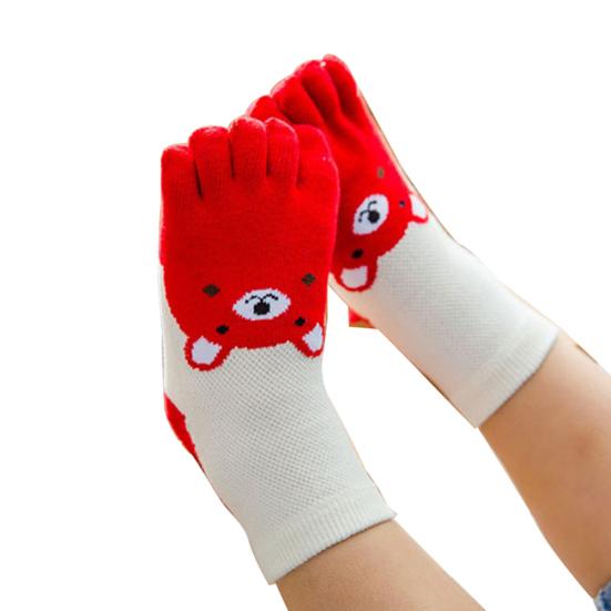 1 Paar Kinder Junge Mädchen Niedliche Cartoon-Tier Mittelrohr Split Five Toe Socken
