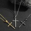 Elegant Cross Pendant Necklace with Inlaid Zircon for Men & Women – Trendy and High-end Jewelry