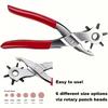 Leather Hole Punch,9" Belt Hole Puncher for Leather Heavy Duty, 6 Size Revolving Leather Belt Hand Hole Puncher
