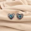 Natural Swiss Blue Topaz 925 Silver Stud Post Unique Wife Gift Earrings Jewelry EE-143-7