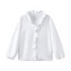 Womens Long Sleeve Blouse With Ruffled Hem Solid Color Office Chic Top 2026