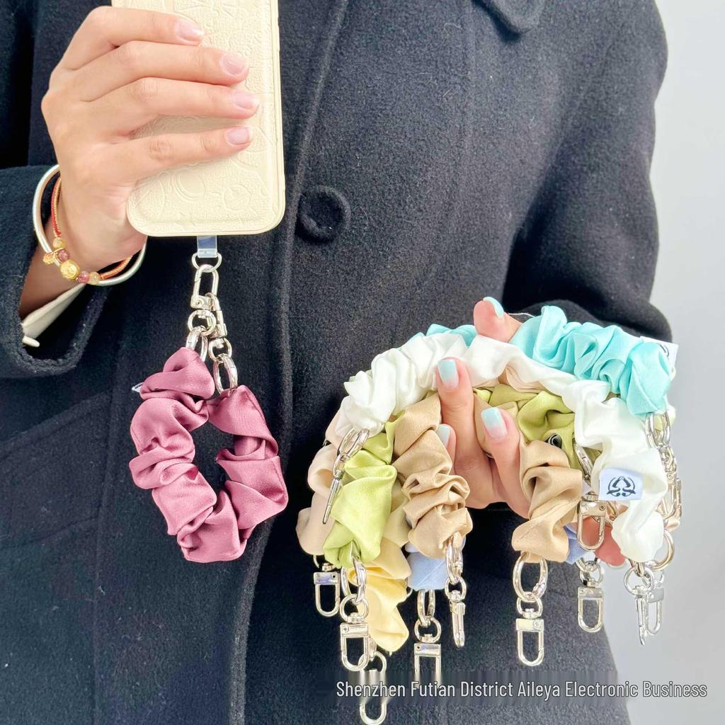Handheld Double-Ended Buckle Phone Lanyard & Wrist Strap - Elastic Scrunchie with Anti-Loss Design