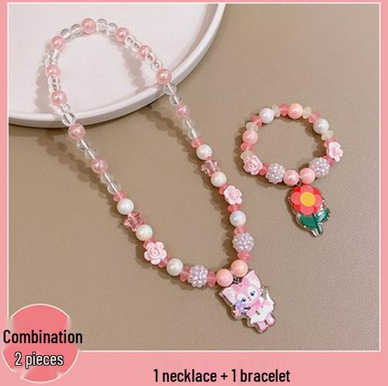 Frozen Princess Kids' Necklace & Bracelet Gift Set for Christmas or Birthday
