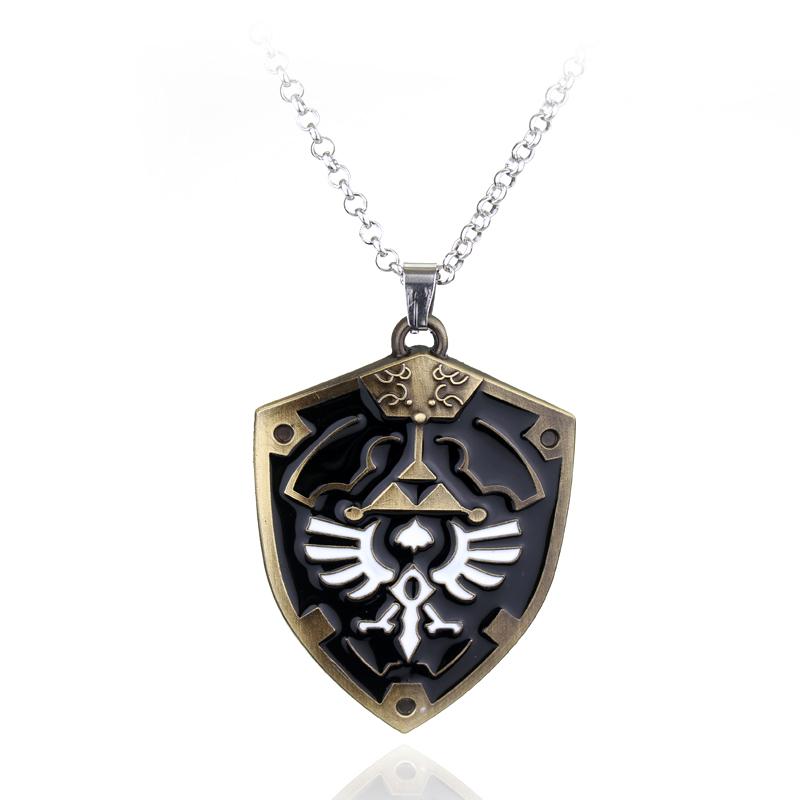 The Legend of Zelda Breath of the Wild Sheikah Eye Triforce Master Sword Hylian Shield Pendant Necklace for Men