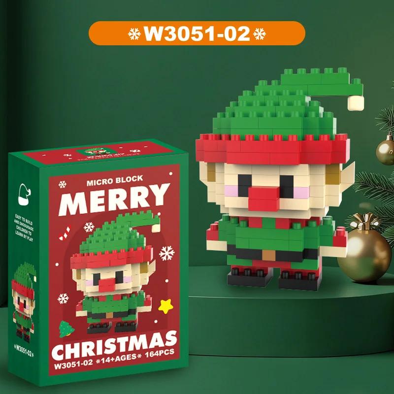 Vánoční dárky Stavebnice Série Santa Claus Sob Puzzle Sestavovací kostky Stolní dekorace Hračky pro dítě Vánoční dárek