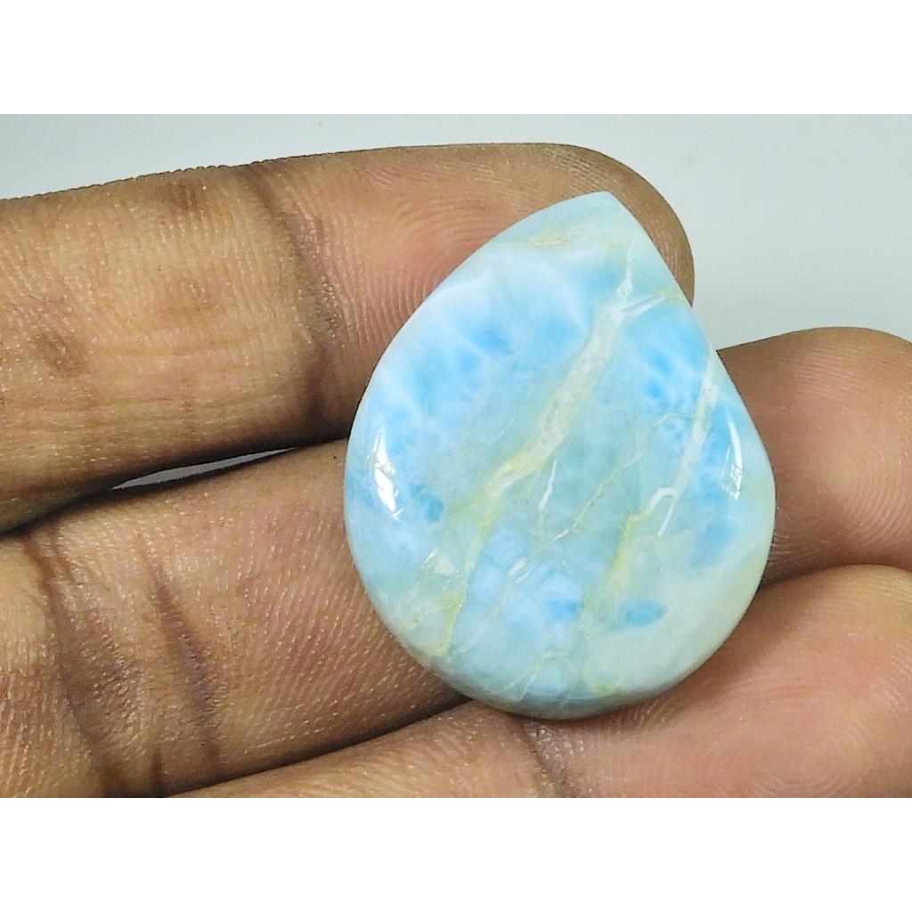 48Cts. Natural Blue Larimar Fancy Cabochon Loose Gemstone 23X29X08 MM SK-4079