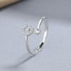Sterling Adjustable Letter Zircon Ring Women Minimalist Fashion Jewelry Alphabet Initial