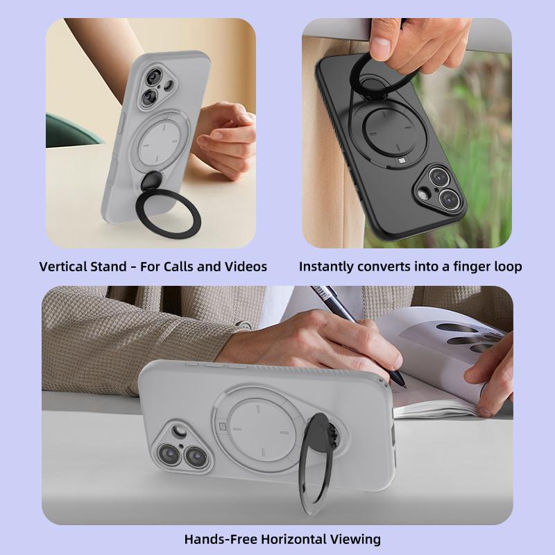 360° Otočný magnetický stojánek Pro pouzdro na telefon Magsafe Pro iPhone 17 16 Pro Max Air 17Pro 16Plus Pancéřové nárazuvzdorné ochranné pouzdro