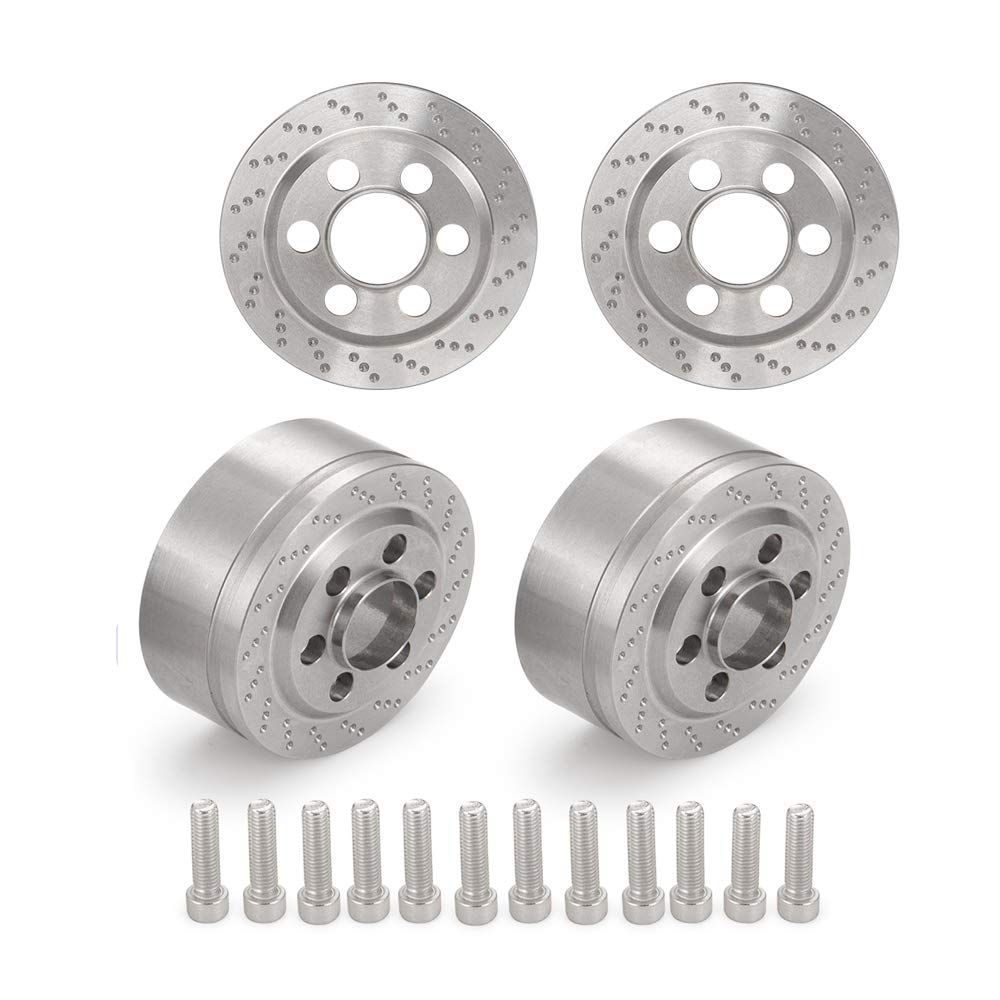 

2.2-inch RC Rock Crawler Parts, Brass and Stainless Steel Wheel Hub Weights, Heavy Parts, Knuckle Weights (4 Pieces)