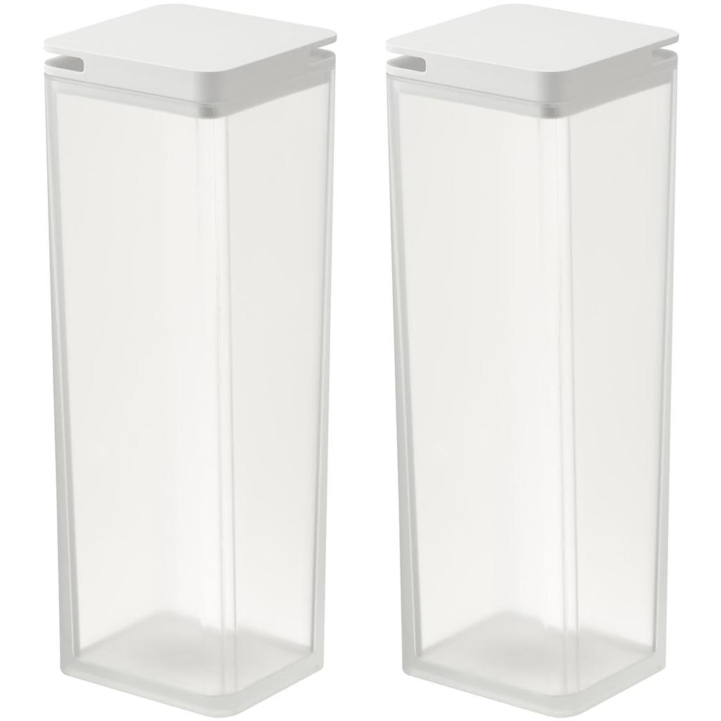 Yamazaki Tower Slim 1.2L Water Pitcher with Splash-Proof Filter, Dual-Pour Design, White (Set of 2)