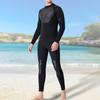 WS-19491 3mm Men Women One Piece Neoprene Nylon   Sleeve Wetsuit Swim Diving Suit(Man Black M)