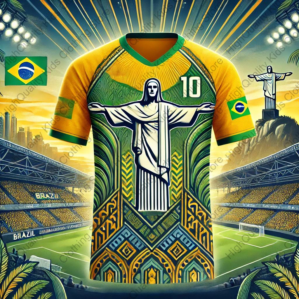 2025-26  New Arrival ChatGPT AI Brazil Jesus Jersey #10 Football Jersey For Adults Kids Summer Soccer Training Tops Clothing