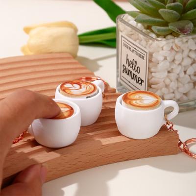Portachiavi Adorabile Tazza da Caffè con Meccanismo a Pressione per Alleviare lo Stress per il Rilassamento Durante il Lavoro o lo Studio Realizzato in Resina e Lega Premium