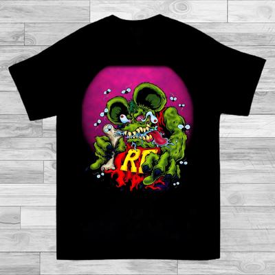 Rare Ed Roth Rat Fink Funny Short Sleeve Black All Size T-shirt TMB519