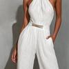 2026 Explosive Women's Woven Ribbon Comfort Casual Jumpsuit