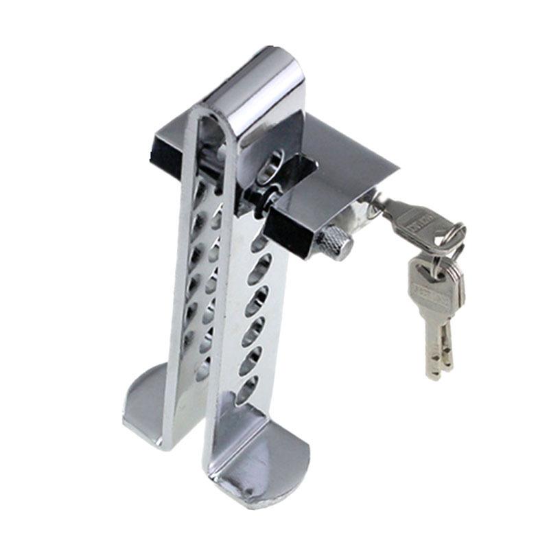 

Adjustable Brake Pedal Lock with 2 Keys - Heavy Duty Stainless Steel 8-Hole Anti-Theft for Vehicles, Universal Security System