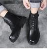 Fashion 2024 Autumn Winter New Designer Platform Boots for Men English-style Cargo Cowhide Ankle Boots Male Fashion Black Men's Shoes