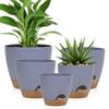 5pcs/Set Self Watering Plant Pots with Drainage Holes Indoor/Outdoor Gargen Flowers Nursery Planting Pot